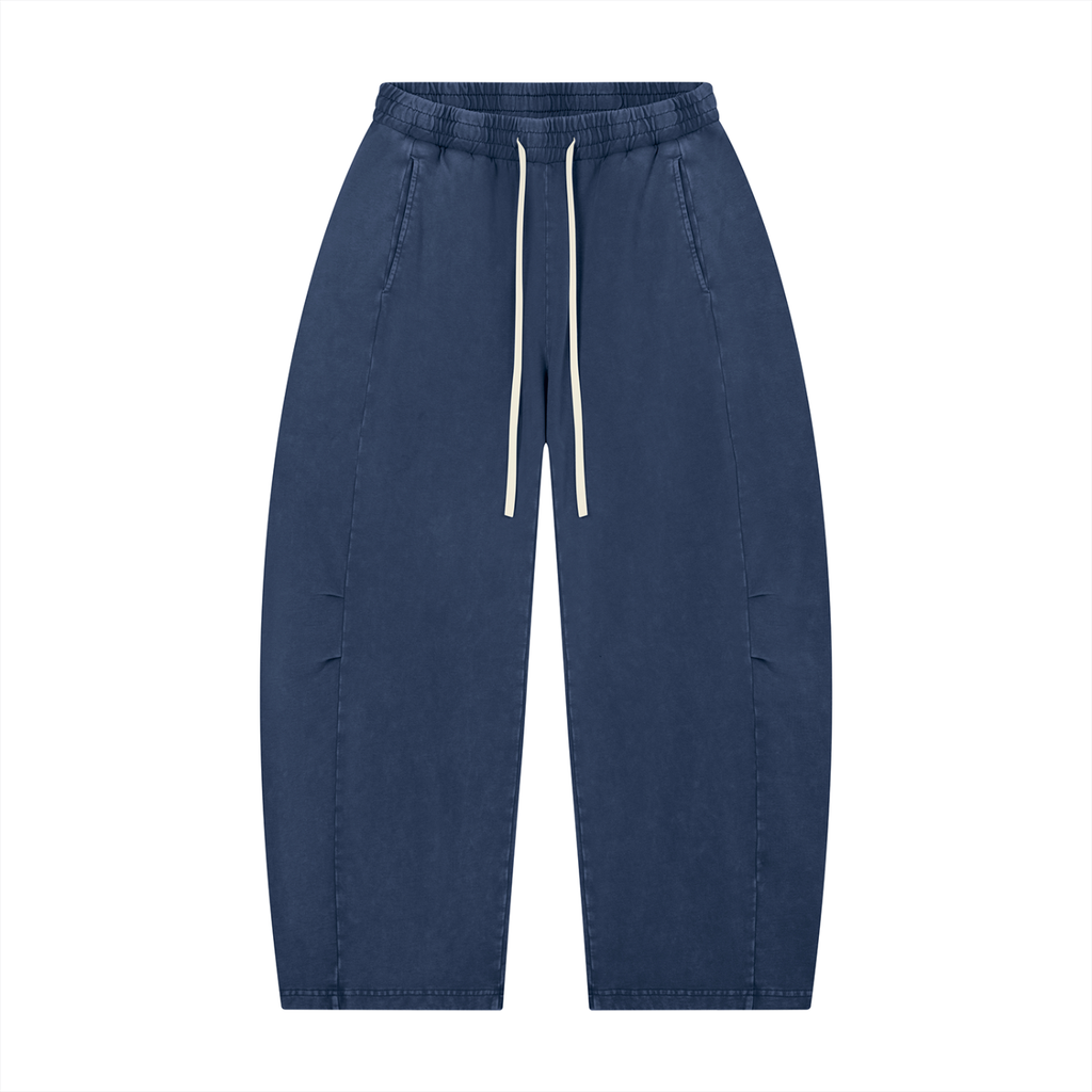 Unisex Mineral Wash Barrel Leg Pants